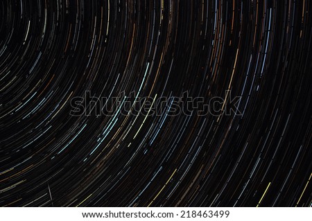 Timelapse star trails in the night sky