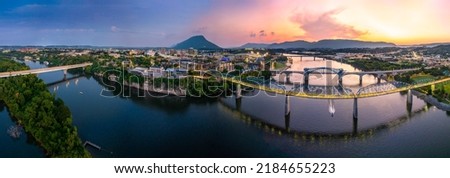 chattanooga skyline with blue hour and sunset Royalty-Free Stock Photo #2184655223
