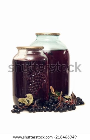 beverage of black chokeberry. Royalty-Free Stock Photo #218466949