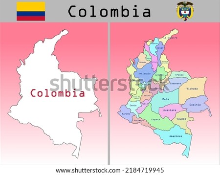 Vector Administrative Divisions of Colombia