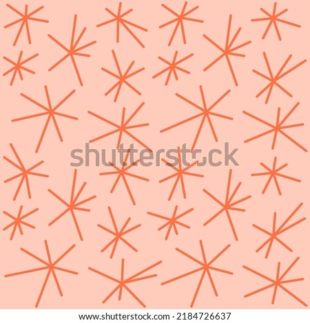 Minimalistic vector seamless pattern with orange stars. Royalty-Free Stock Photo #2184726637