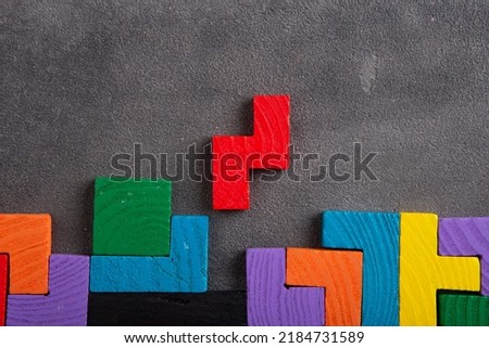 Creative idea solution - business concept, jigsaw puzzle close up. Leadership and teamwork strategy success. Royalty-Free Stock Photo #2184731589