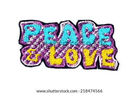 peace and love embroidered patch