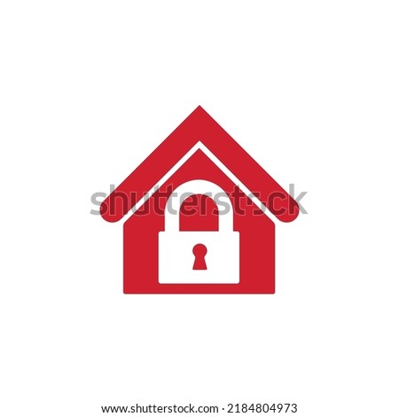 Lock in home icon vector design template