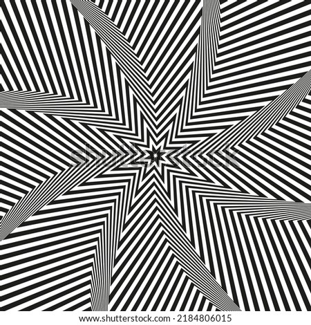 Abstract Psychedelic Star Optical Illusion. Vector illustration