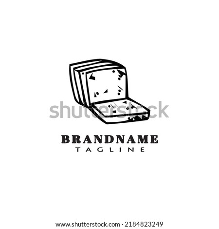bread cartoon logo icon design template black modern isolated concept illustration