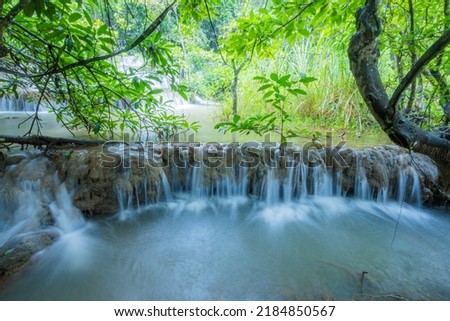 The waterfall in the forest of Thailand.