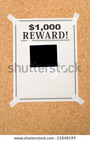 Reward poster close up shot