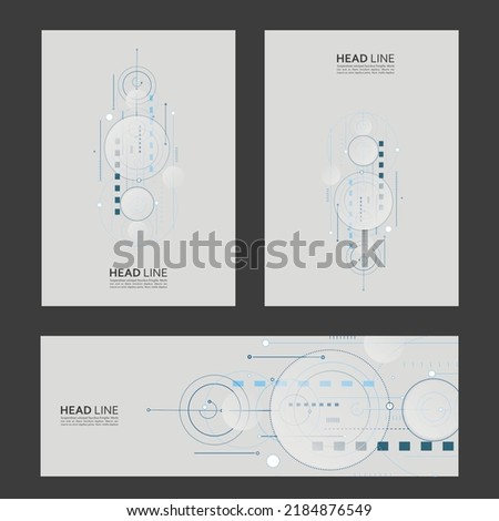 Abstract shapes pattern illustration. Circles and lines and squares digital technology background. Futuristic concept structure elements design