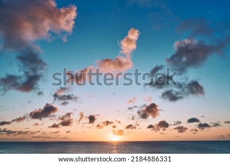 beautiful sunset at the ocean                      