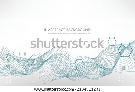 Abstract vector background smooth line connection.white wallpaper.technology medical 