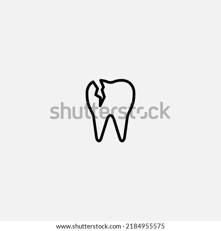 Broken tooth icon sign vector,Symbol, logo illustration for web and mobile