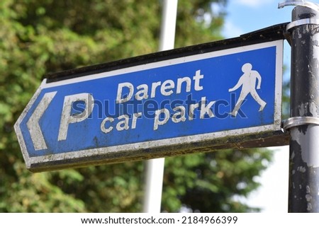 A rusting car park sign in Westerham, Kent, UK.