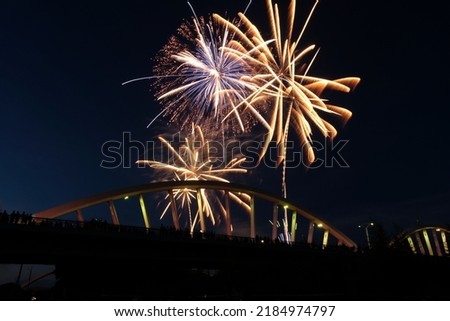 the fireworks from the summer festival Aichi Japan 