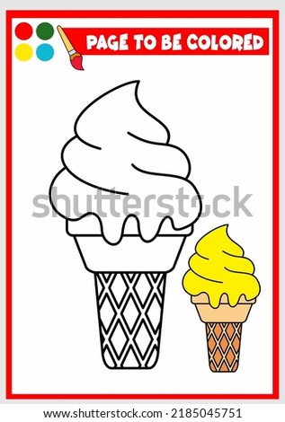 coloring book for kids. ice cream