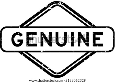 Grunge black genuine word rubber seal stamp on white background
