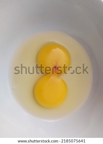 Real picture, double yolks in the egg