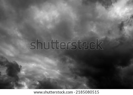 Stormy looking clouds. Black and white picture.