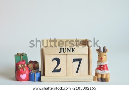 June 27, Christmas, Birthday with number cube design for the background.