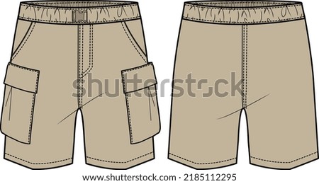Boys Wear Long Shorts Sports and Casual Wear Vector Illustration Royalty-Free Stock Photo #2185112295