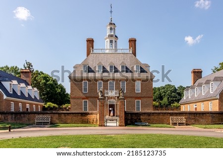 Governor's Palace in Colonial Williamsburg, VA Royalty-Free Stock Photo #2185123735