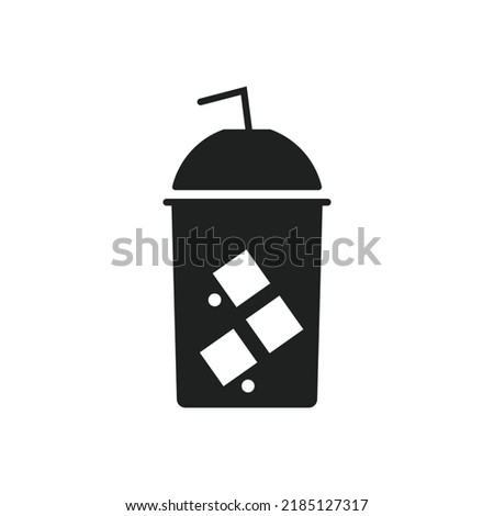 blakc soda drink icon on white background.
