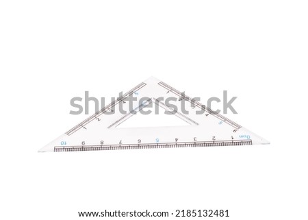 triangle ruler isolated on white background.