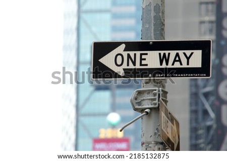New York one-way road sign