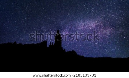 Old monument in France with stars behind