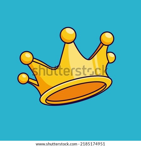 Floating crown cartoon icon illustration isolated object