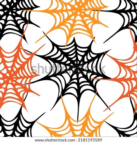 Spider web seamless pattern with hand drawn elements