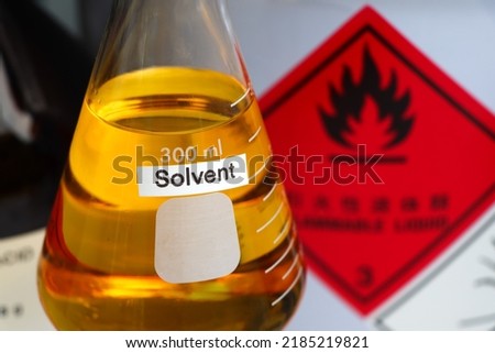 solvent , a chemical used in laboratory or industry and flammable Royalty-Free Stock Photo #2185219821