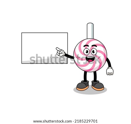 lollipop spiral illustration doing a presentation , character design