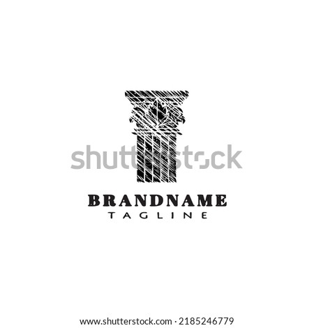 roman pillar logo cartoon icon design template black modern isolated vector