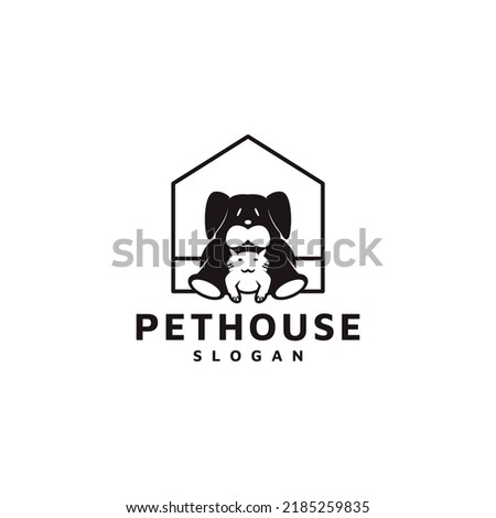 pet house cat and dog home vector logo design