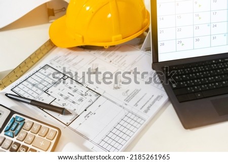 work schedule,Construction and system work,Engineers and architects work together on large projects. Royalty-Free Stock Photo #2185261965