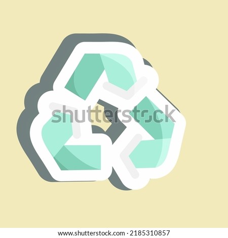 Sticker Recycling. suitable for education symbol. simple design editable. design template vector. simple illustration