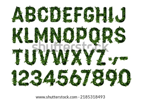 A-Z alphabet made of grass and some effect