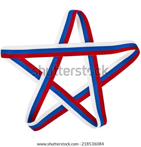star made of tape ribbon  isolated on a white background
