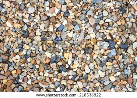 Multi color pebble on the ground