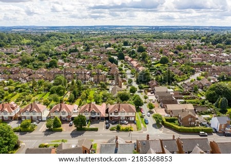 drone suburb arial houses street england uk view city town derby derbyshire Royalty-Free Stock Photo #2185368853