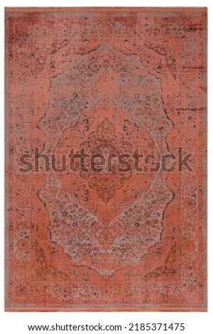 Photo of a classic patterned machine carpet on a white background