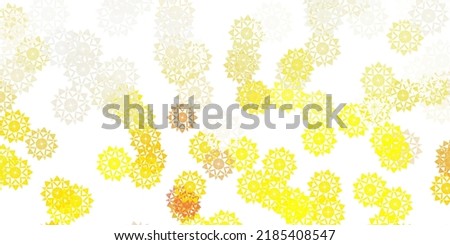Light orange vector texture with bright snowflakes. Colorful snow elements in decorative christmas style. Xmas design for business.