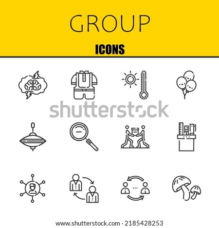 group vector line icons set. brainstorming, kid and thermometer Icons. Thin line design. Modern outline graphic elements, simple stroke symbols stock illustration
