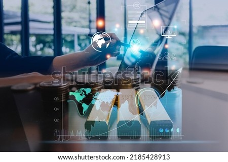 Online transactions, Businessman touching fingerprint scan provides security interface payment shopping banking and cloud computing network connection on virtual screen.