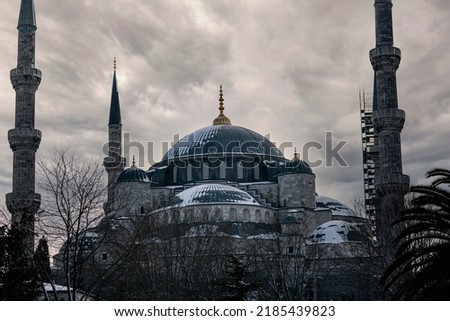 Sultan Ahmed Mosque in Istanbul, Turkey in winter