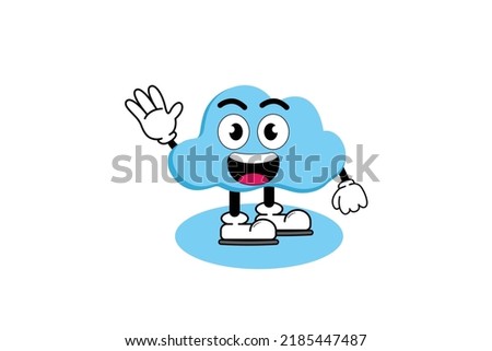 Illustration vector graphic cartoon character of cute mascot cloud with pose. Suitable for children book illustration and element design.