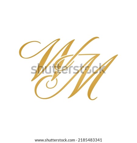 WM initial logo design vector stock