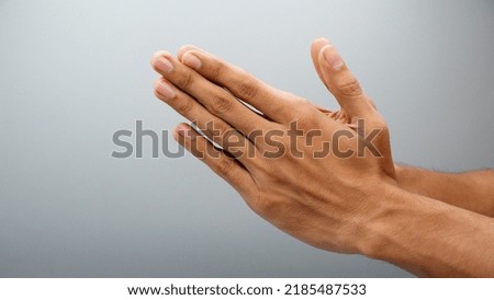 prayer concept hand sign isolated on white background