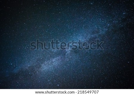 The Milky Way is our galaxy. This long exposure astronomical photograph of the nebula Cygnus is taken in the middle of the night in Finland. Royalty-Free Stock Photo #218549707